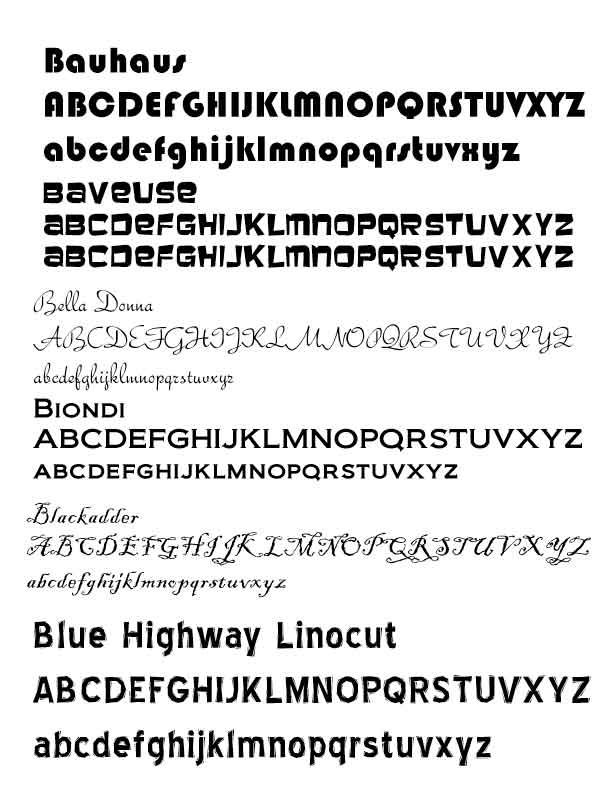 Available Fonts 4