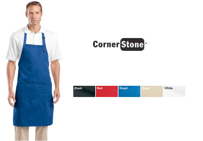 CornerStone® - Adjustable Bib Apron with Three Pockets
